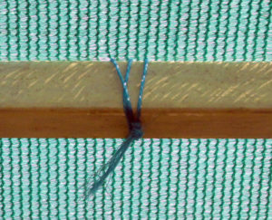 Shade Net tied to the steel pipes
