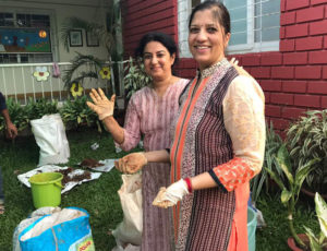 Potting Soil Mixing by participants